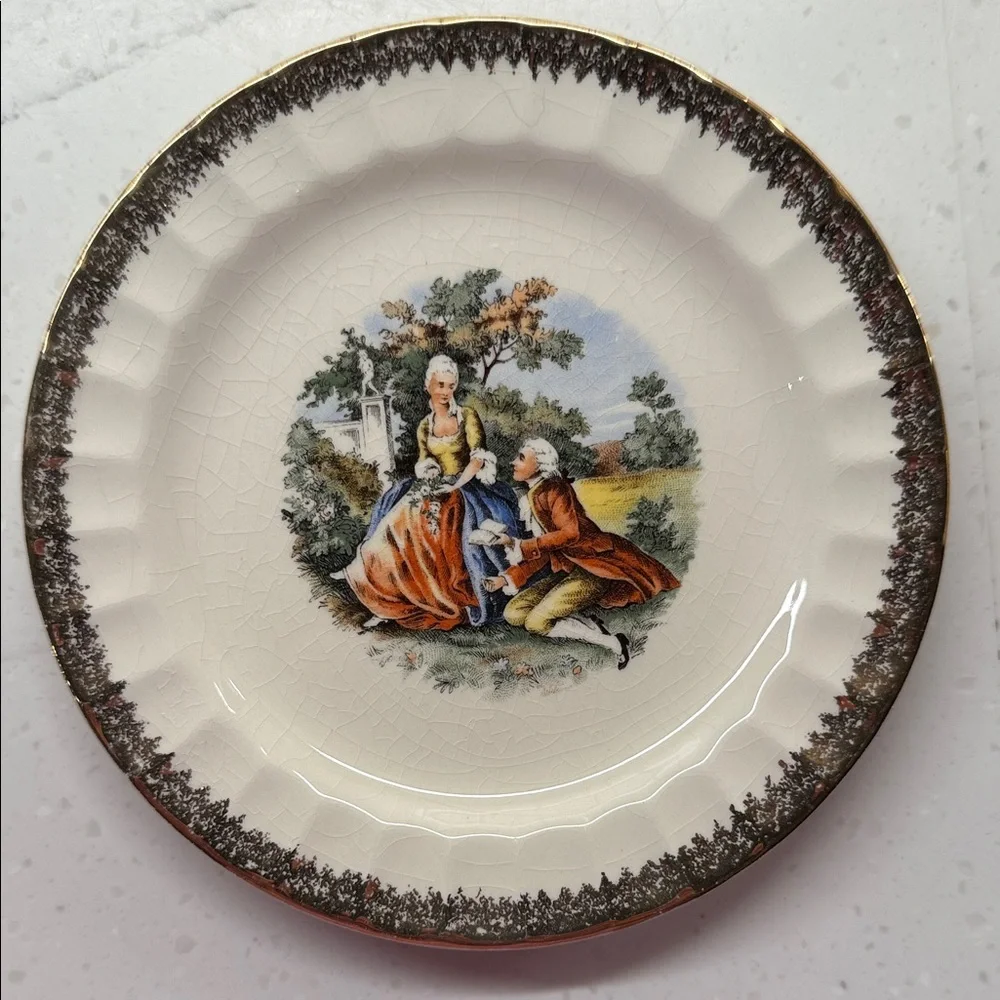 Vintage Cronin China Co. “Courting Couple” Bread Plate – 6.25